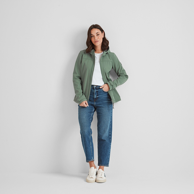 Keld Womens Softshell Hooded Jacket - Light Forest