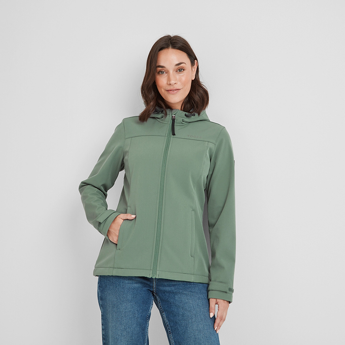 Keld Womens Softshell Hooded Jacket - Light Forest