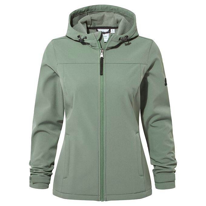 Keld Womens Softshell Hooded Jacket - Light Forest