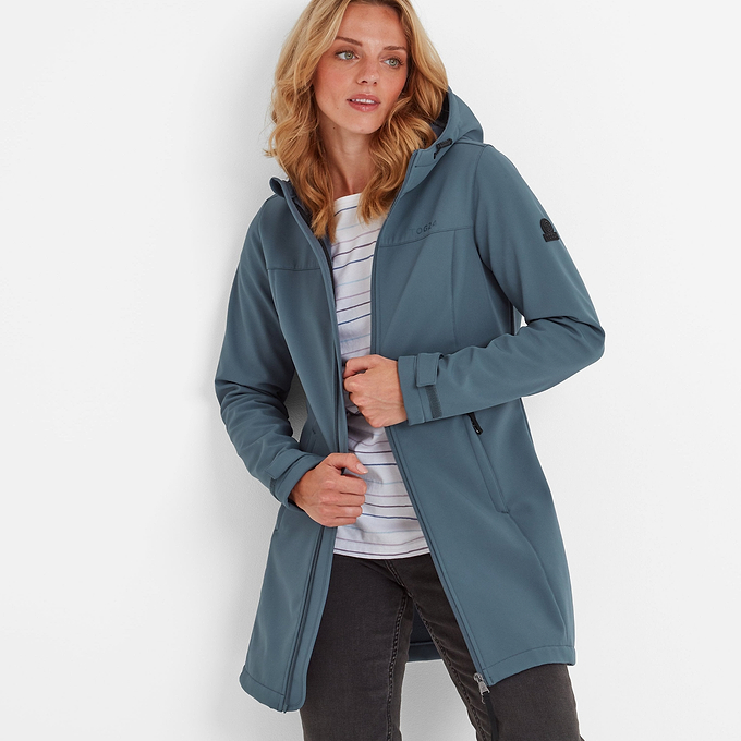 Keld Womens Softshell Long Jacket - Blue Stone