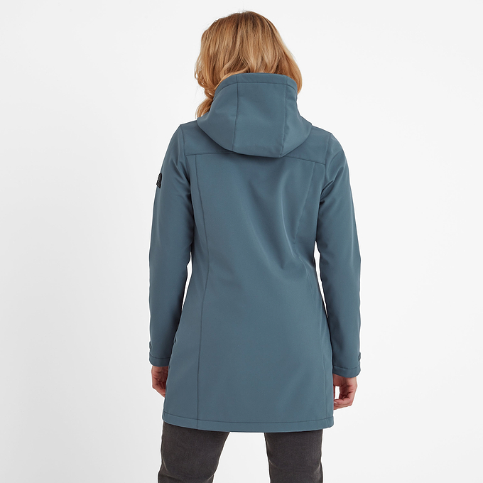 Keld Womens Softshell Long Jacket - Blue Stone