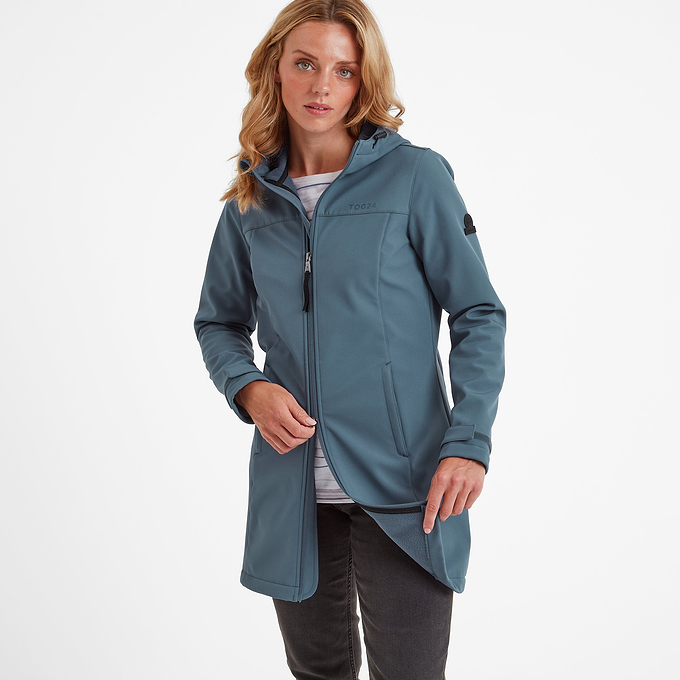 Keld Womens Softshell Long Jacket - Blue Stone