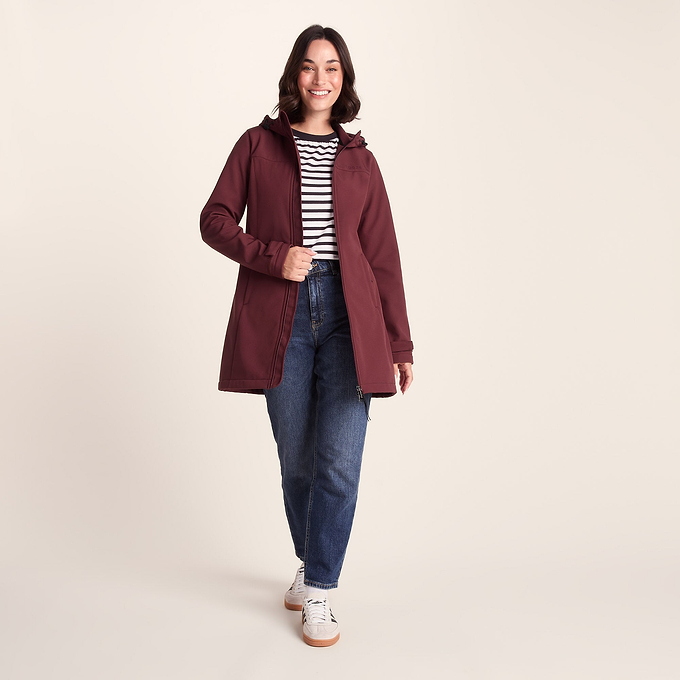 Keld Womens Softshell Long Jacket - Burgundy