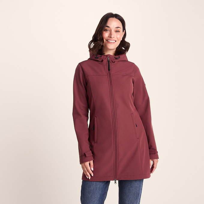 Keld Womens Softshell Long Jacket - Burgundy