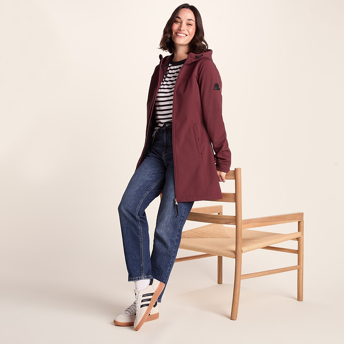 Keld Womens Softshell Long Jacket - Burgundy