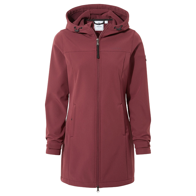 Keld Womens Softshell Long Jacket - Burgundy