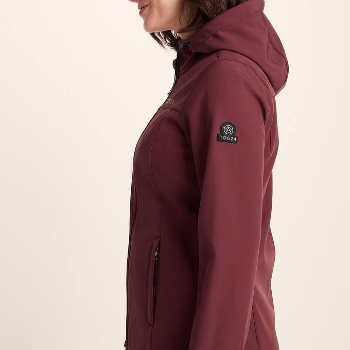 Keld Womens Softshell Long Jacket - Burgundy