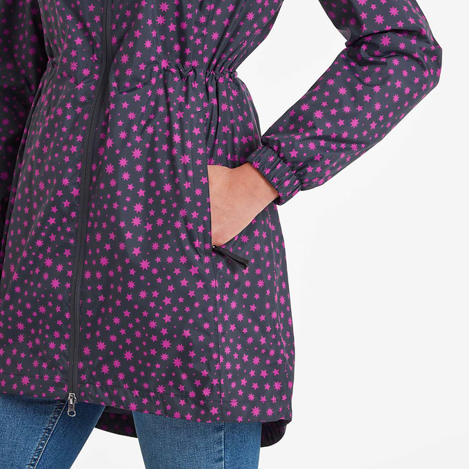 Kilnsey Womens Waterproof Jacket - Magenta Pink Star Print