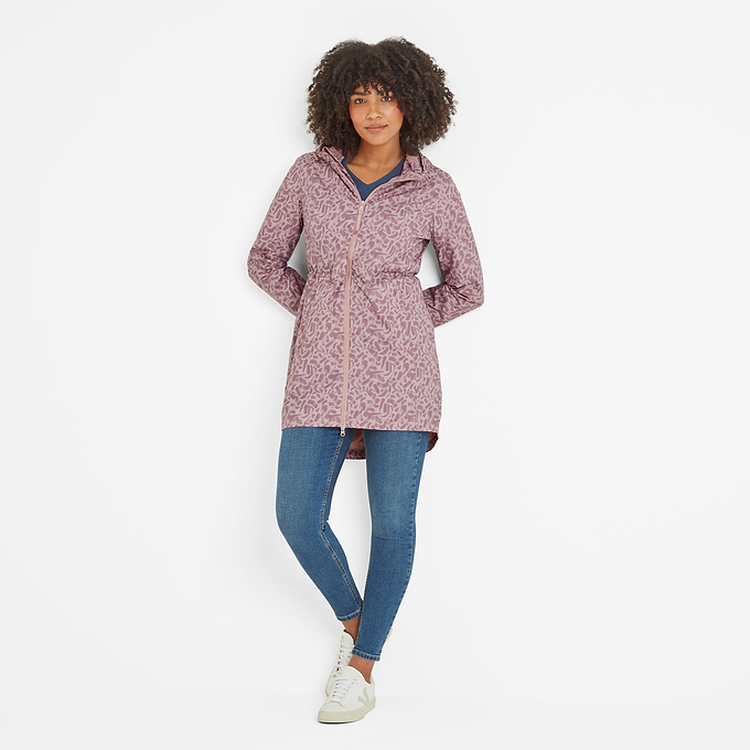 Kilnsey Womens Waterproof  Jacket - Dusky Rose Brushstroke Print