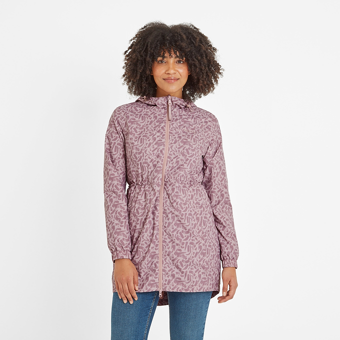 Kilnsey Womens Waterproof  Jacket - Dusky Rose Brushstroke Print