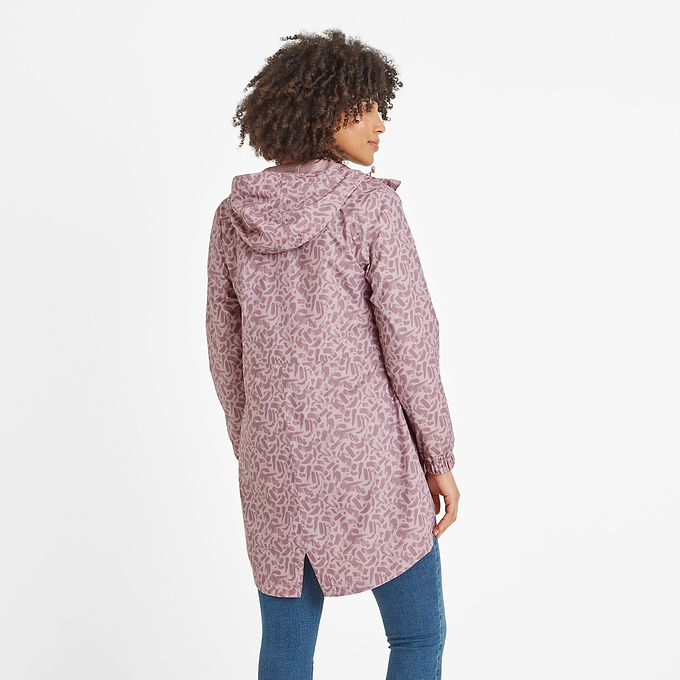 Kilnsey Womens Waterproof  Jacket - Dusky Rose Brushstroke Print
