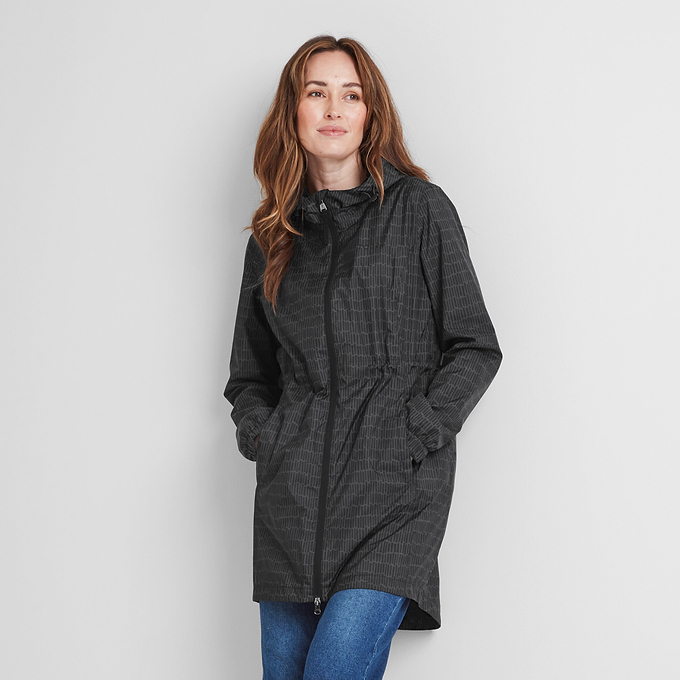 Kilnsey Womens Waterproof Jacket - Washed Black Dash Print