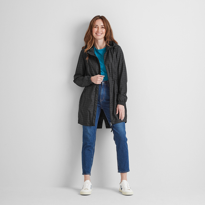 Kilnsey Womens Waterproof Jacket - Washed Black Dash Print