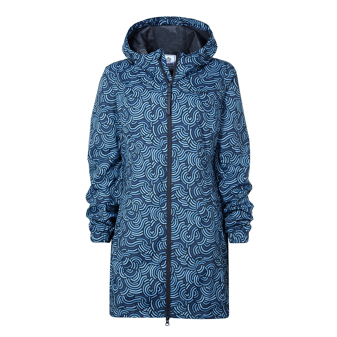 Kilnsey Womens Waterproof Jacket - Smokey Blue Wave Print