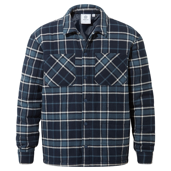 Kinsey Mens Shacket - Dark Indigo Check