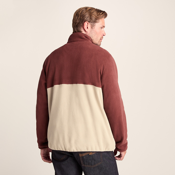 Kirton Mens Fleece Zip Neck - Port/Hazelnut