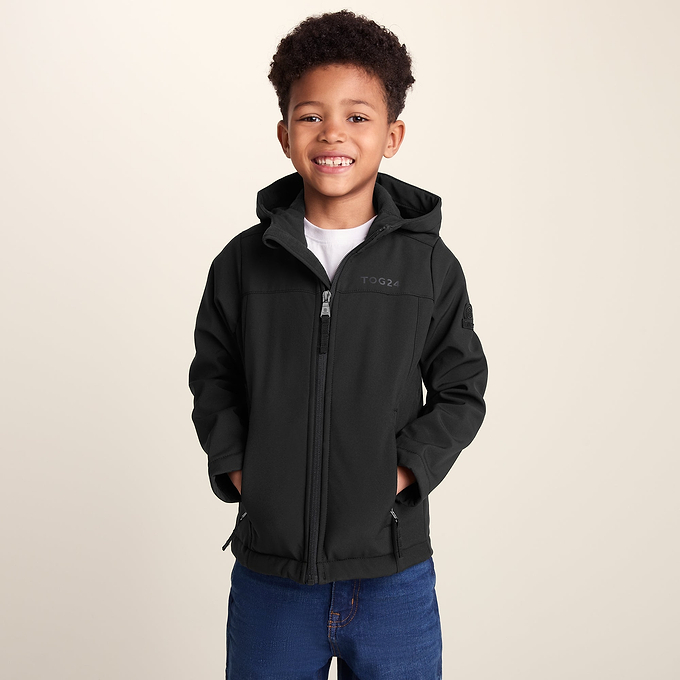 Koroma Kids Softshell Hooded Jacket - Black