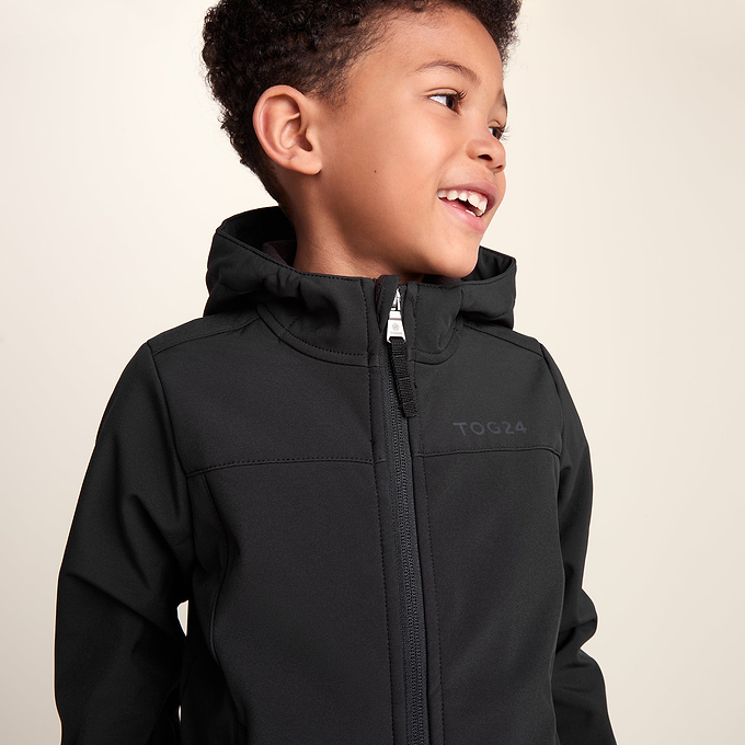Koroma Kids Softshell Hooded Jacket - Black