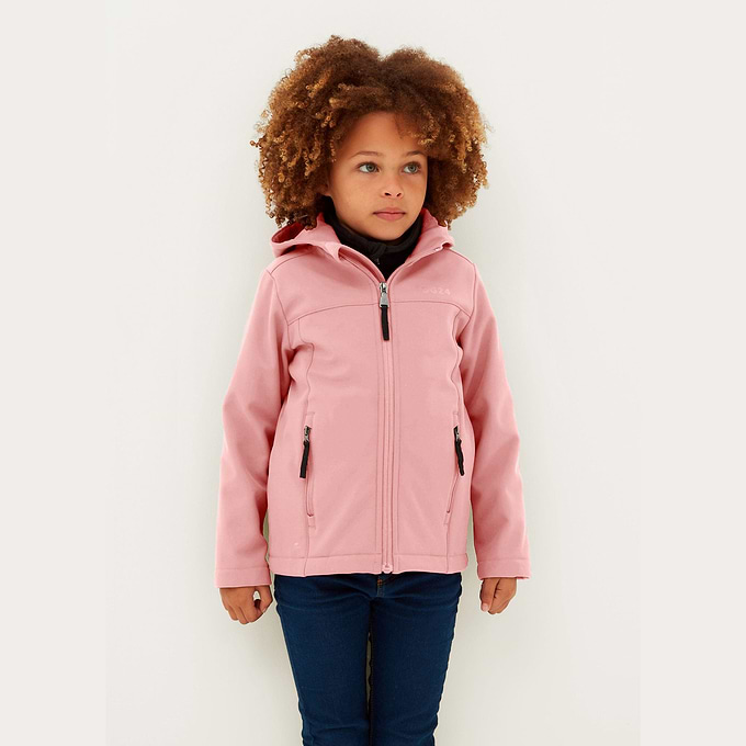 Koroma Kids Softshell Hooded Jacket - Playful Pink