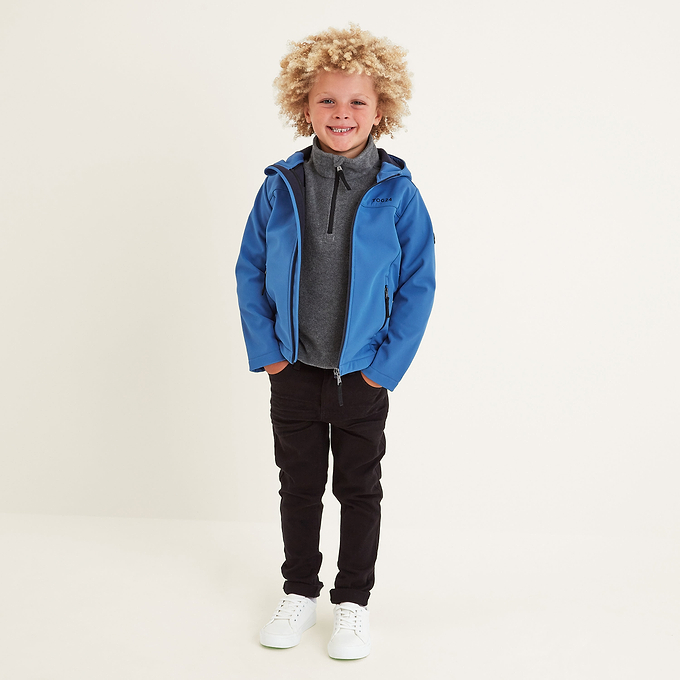Koroma Kids Softshell Hooded Jacket - Aegean Blue