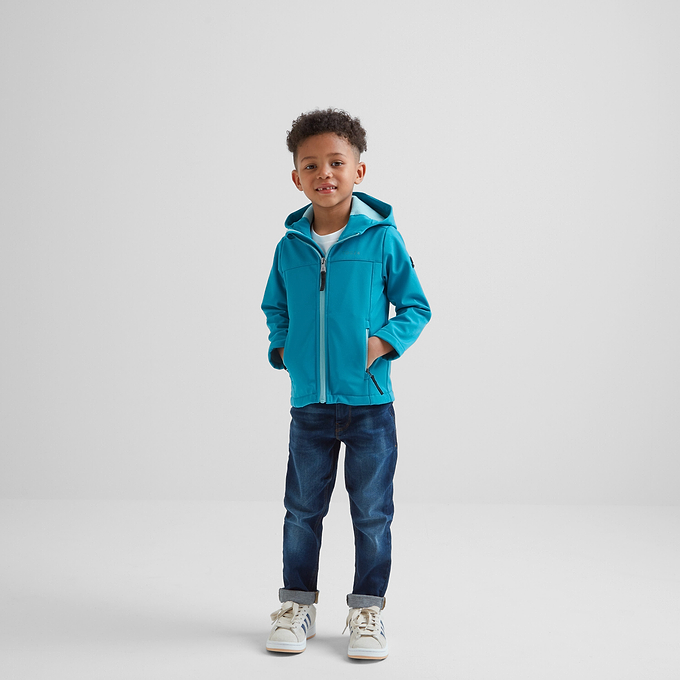 Koroma Kids Softshell Hooded Jacket - Mosaic Blue