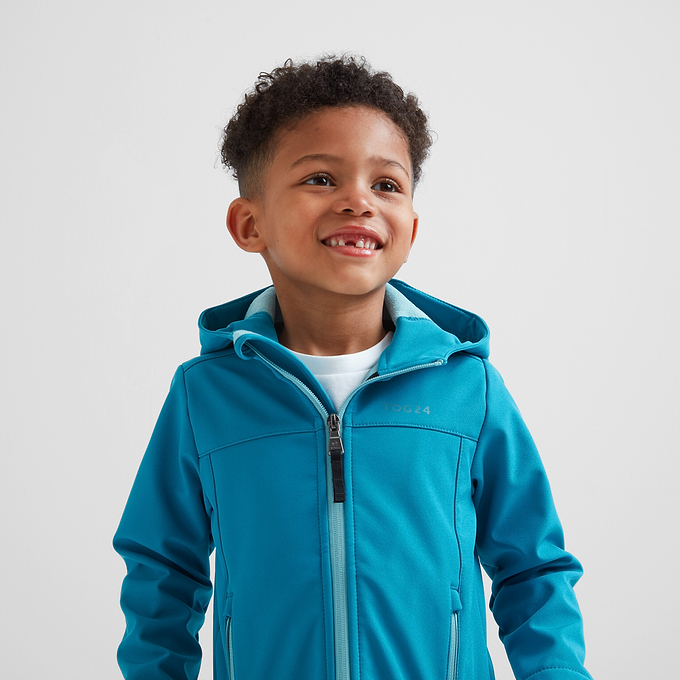Koroma Kids Softshell Hooded Jacket - Mosaic Blue