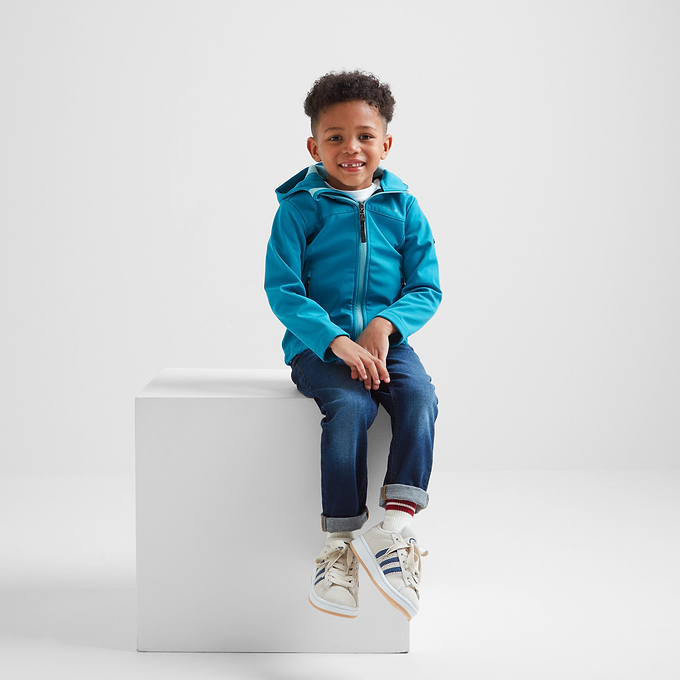 Koroma Kids Softshell Hooded Jacket - Mosaic Blue