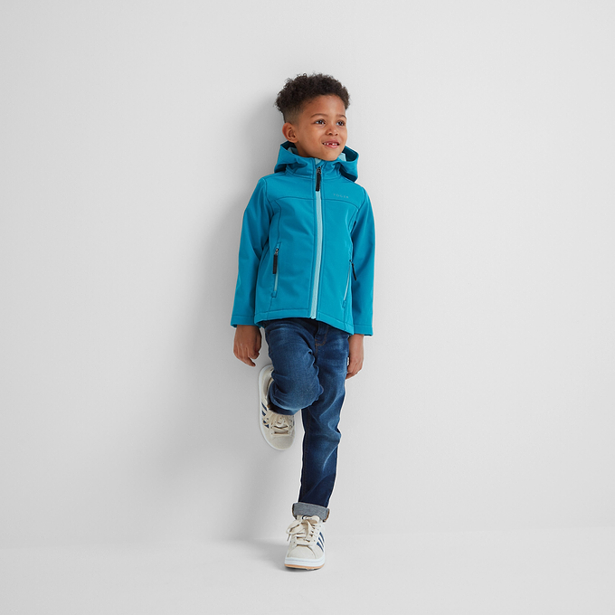 Koroma Kids Softshell Hooded Jacket - Mosaic Blue
