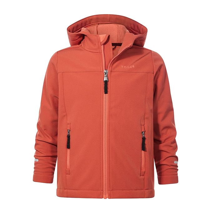 Koroma Kids Softshell Hooded Jacket - Canyon Orange