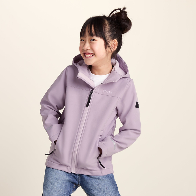 Koroma Kids Softshell Hooded Jacket - Lavender Grey