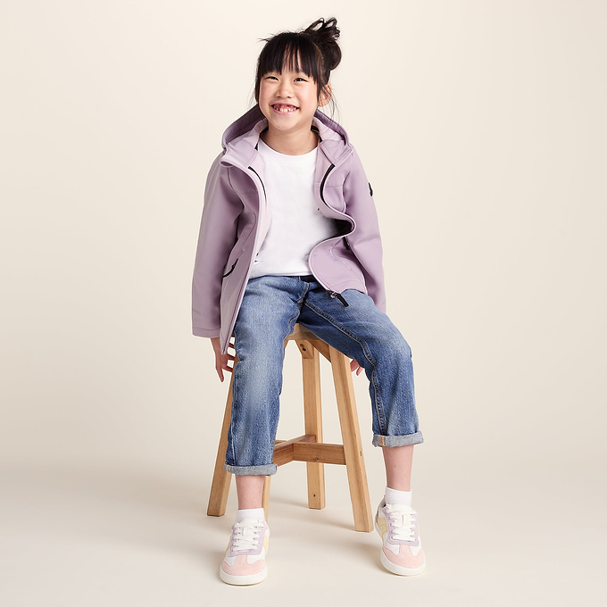 Koroma Kids Softshell Hooded Jacket - Lavender Grey