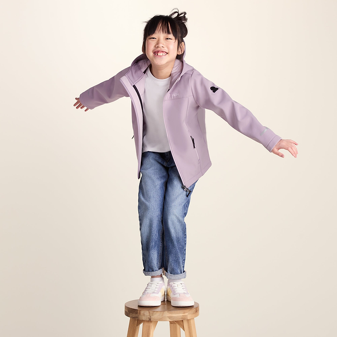 Koroma Kids Softshell Hooded Jacket - Lavender Grey