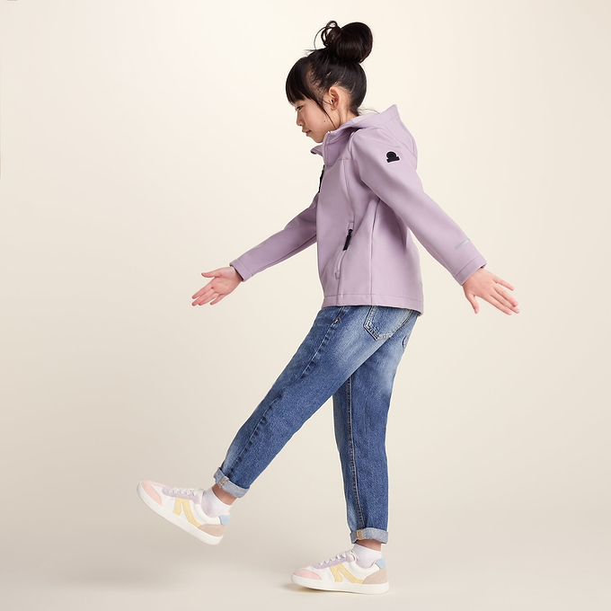 Koroma Kids Softshell Hooded Jacket - Lavender Grey