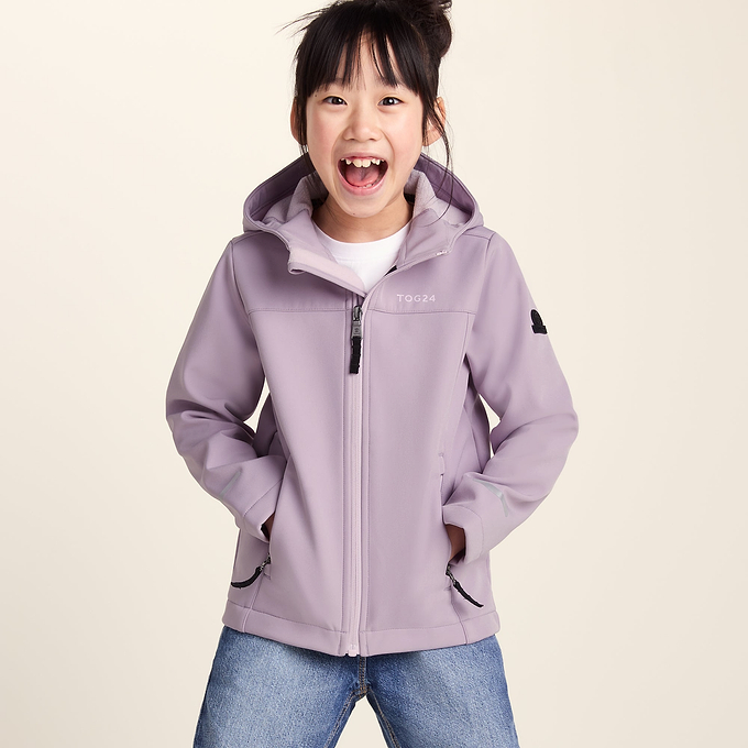 Koroma Kids Softshell Hooded Jacket - Lavender Grey