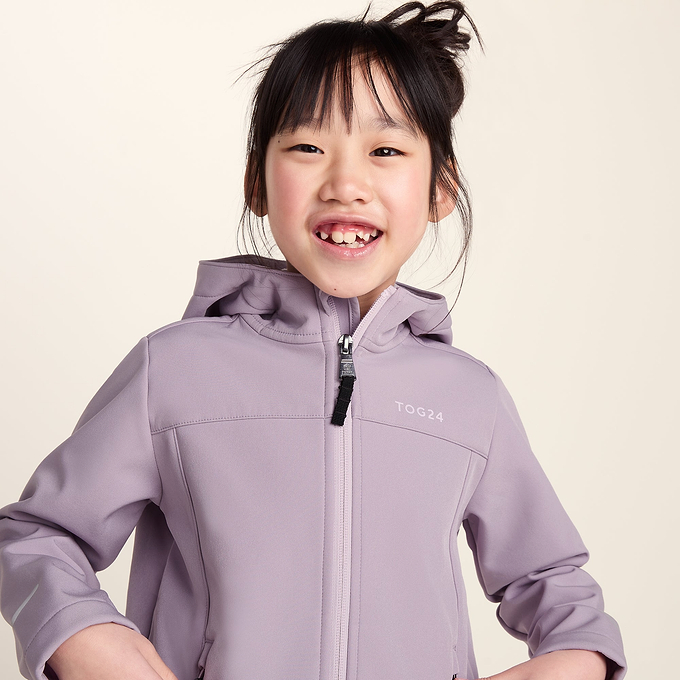 Koroma Kids Softshell Hooded Jacket - Lavender Grey