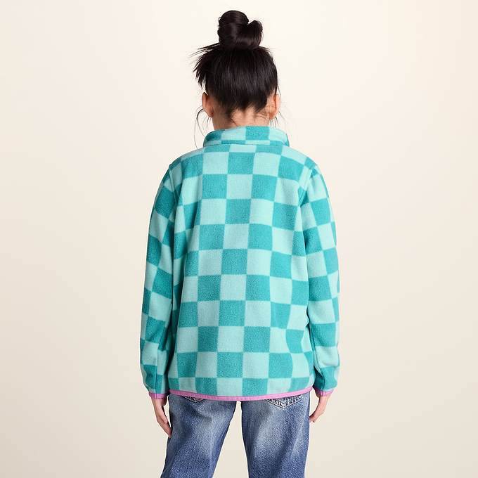 Lacaune Kids Shaun the Sheep Fleece Zip Jacket - Spearmint/Bubblegum Checkerboard
