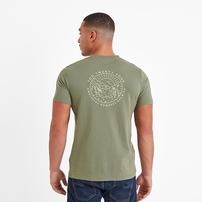 Lakes Mens T-Shirt - Faded Khaki