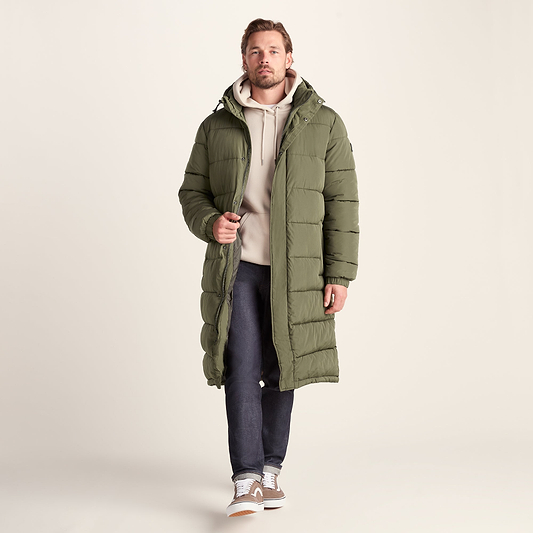 Langrick Mens Long Padded Jacket - Khaki
