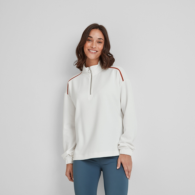 Larelle Womens Zipneck Sweatshirt - Vanilla