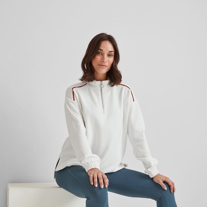 Larelle Womens Zipneck Sweatshirt - Vanilla