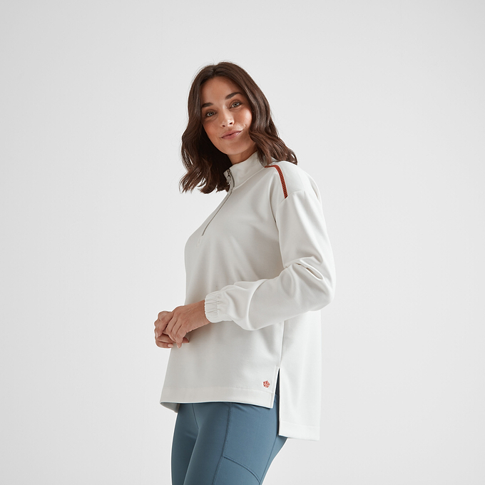 Larelle Womens Zipneck Sweatshirt - Vanilla