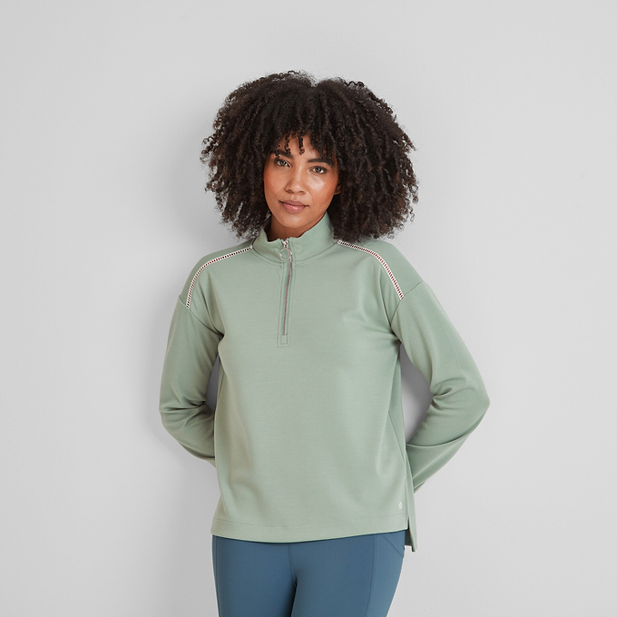 Larelle Womens Zipneck Sweatshirt - Pistachio
