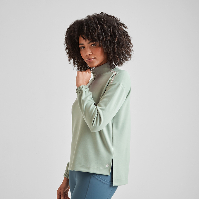 Larelle Womens Zipneck Sweatshirt - Pistachio