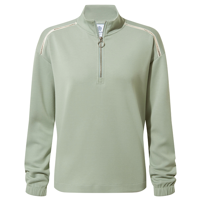 Larelle Womens Zipneck Sweatshirt - Pistachio