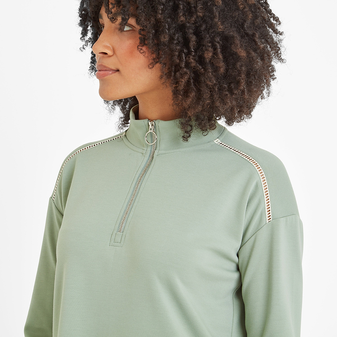 Larelle Womens Zipneck Sweatshirt - Pistachio