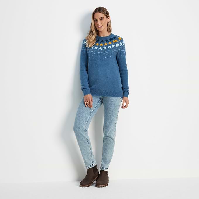 Larisa Womens Knitted Jumper - Blueberry