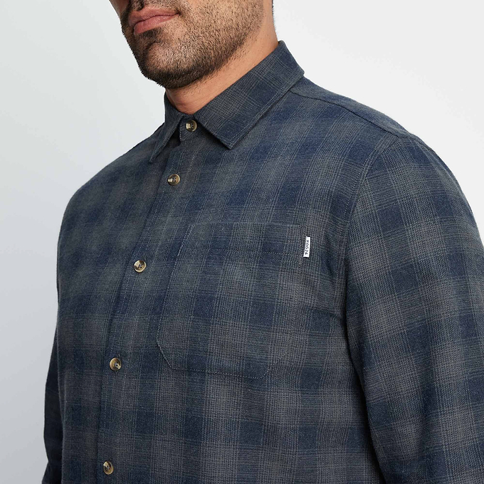Latham Mens Flannel Long Sleeve Shirt - Dark Indigo Check