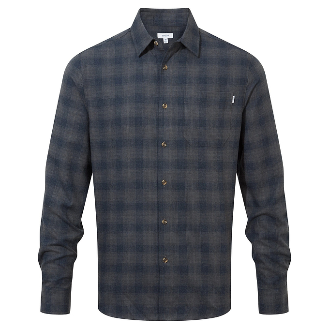 Latham Mens Flannel Long Sleeve Shirt - Dark Indigo Check
