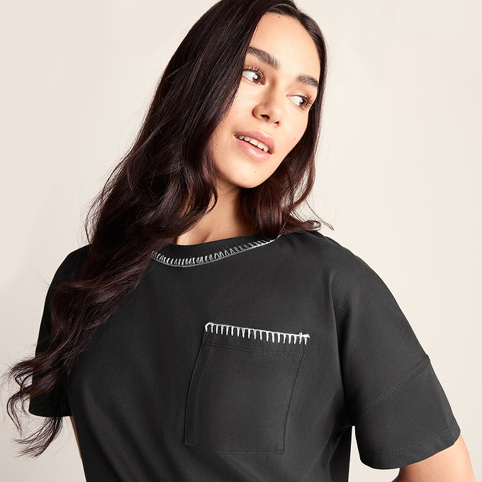 Laurie Womens 100% Cotton Supersoft Boxy Fit T-Shirt - Washed Black