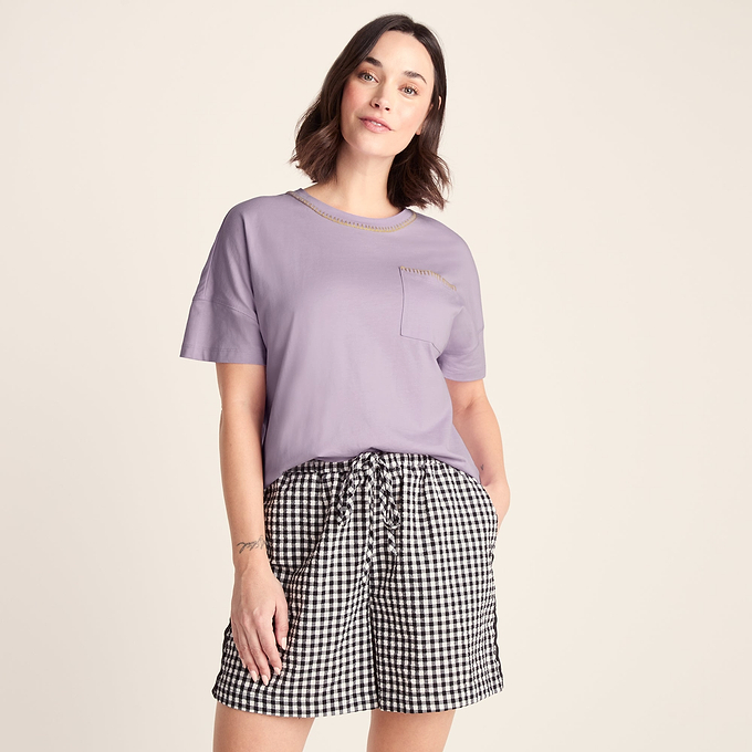 Laurie Womens 100% Cotton Supersoft Boxy Fit T-Shirt - Lilac Blossom